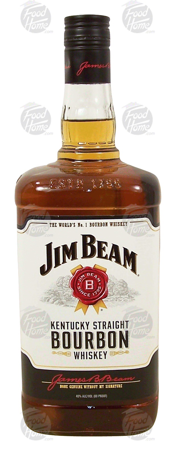 Jim Beam  kentucky straight bourbon whiskey, 40% alc. by vol. Full-Size Picture